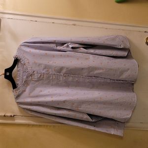 TALBOTS PLUS RUFFLE FRONT LONG SLEEVE SHIRT SIZE 3X